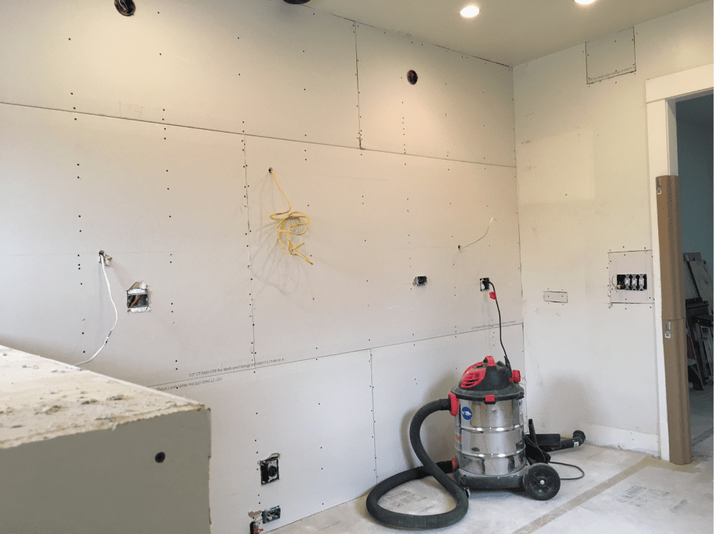 Design-Build kitchen remodel drywall