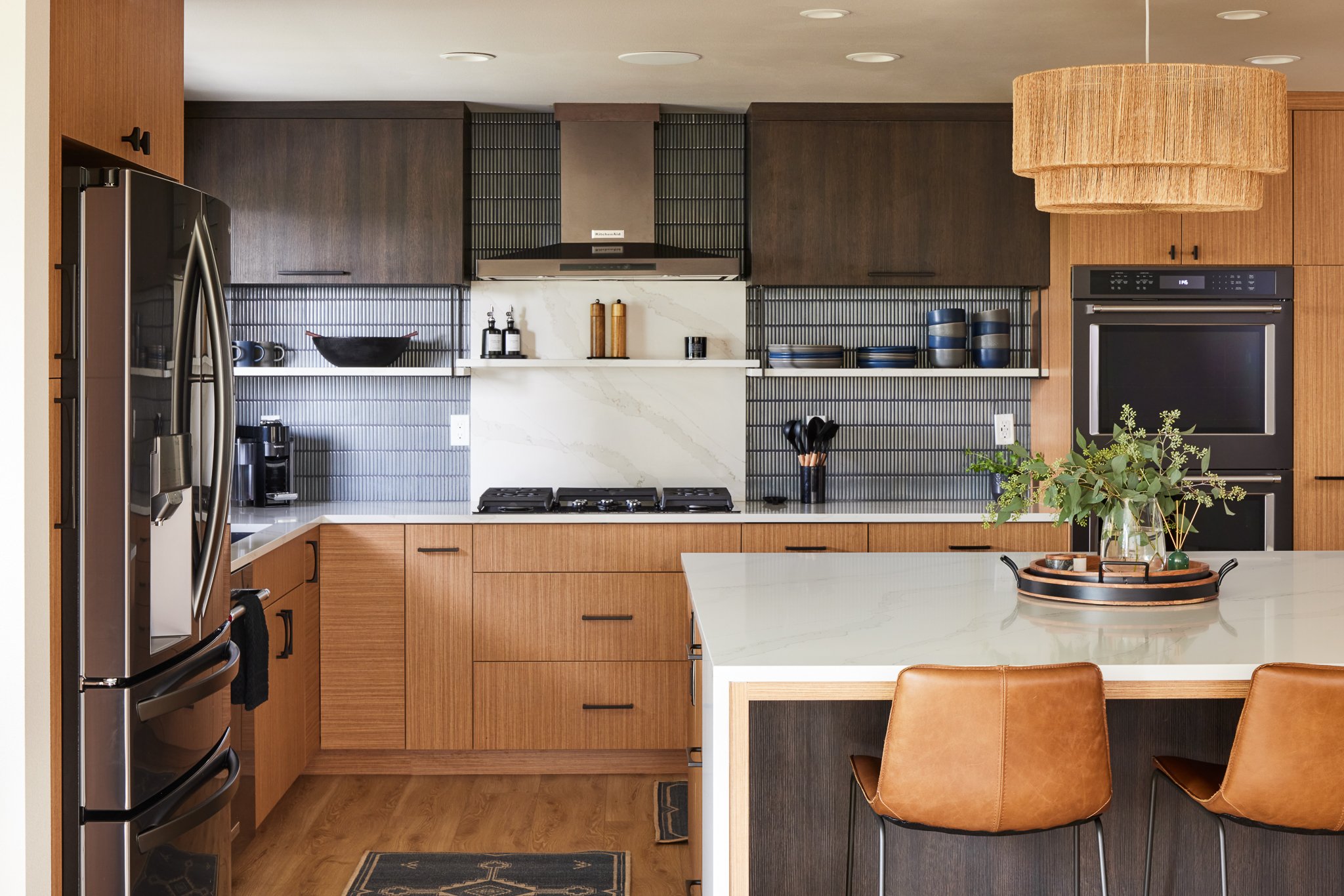 Beautiful Modern Kitchen Remodel with quartz and natural wood